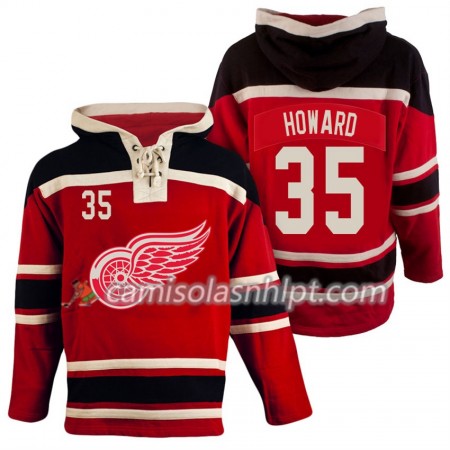 Camisola Detroit Red Wings Jimmy Howard 35 Vermelho Sawyer Hoodie - Homem
